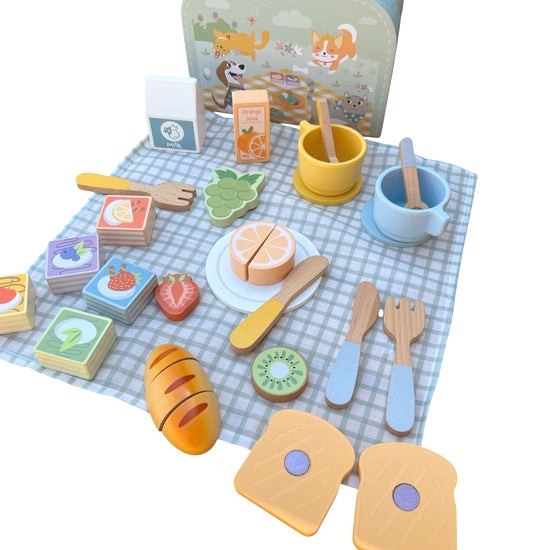 TOOKY TOY Zestaw Piknikowy Owoce do Krojenia Zestaw Śniadaniow - 002