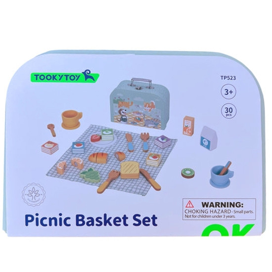 TOOKY TOY Zestaw Piknikowy Owoce do Krojenia Zestaw Śniadaniow - 006