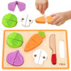 VIGA Drewniana Układanka Edukacyjna Montessori Warzywa do Krojenia - 001