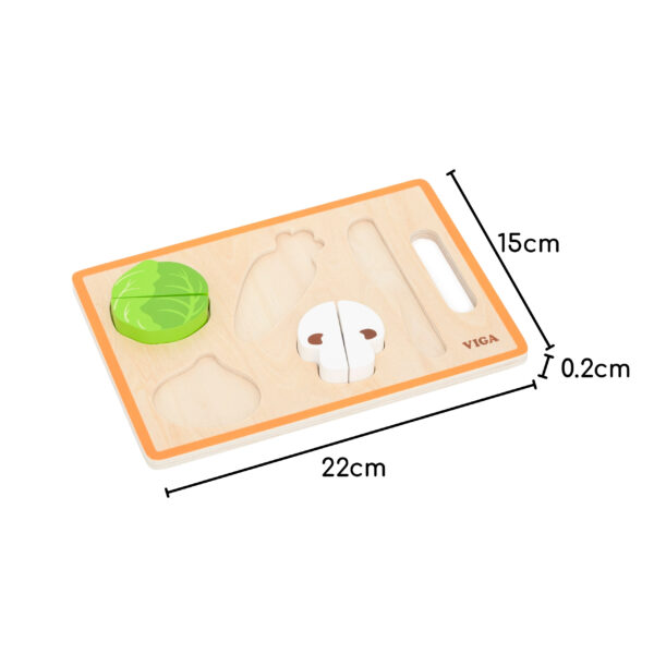 VIGA Drewniana Układanka Edukacyjna Montessori Warzywa do Krojenia - 007