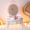 CLASSIC WORLD Drewniana Toaletka dla Dziewczynki z Lustrem + Prostownica 11 akc - 002