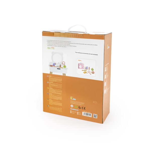 VIGA Duża Toaletka Drewniana Biała z Lustrem i Krzesełkiem - 011