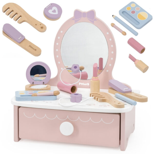 Viga Drewniana Toaletka z Akcesoriami Kącik Małej Księżniczki - 001 Viga Drewniana Toaletka z Akcesoriami Kącik Małej Księżniczki - 001