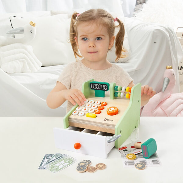 CLASSIC WORLD Drewniana Kasa Sklepowa Dla Dzieci - 002