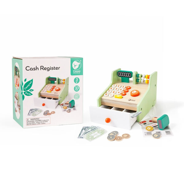 CLASSIC WORLD Drewniana Kasa Sklepowa Dla Dzieci - 009