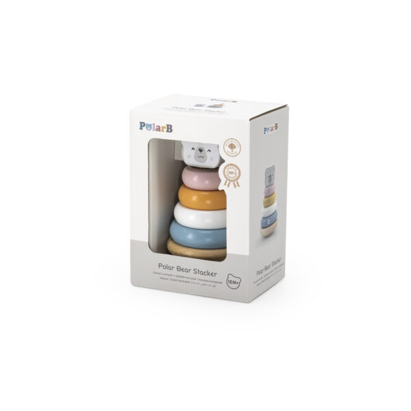 VIGA PolarB Drewniana Piramidka edukacyjna - Miś Polarny - 015