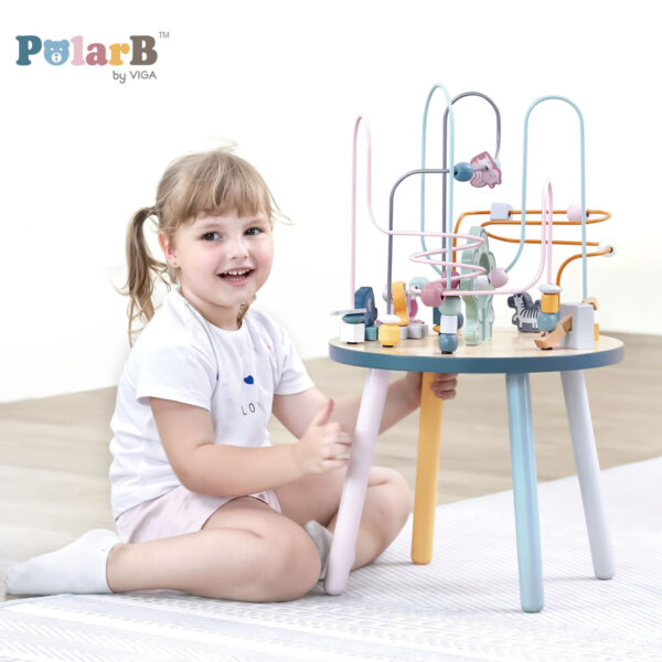 VIGA PolarB Drewniany Stolik Edukacyjny Manipulacyjny Przeplatanka Montessori - 011