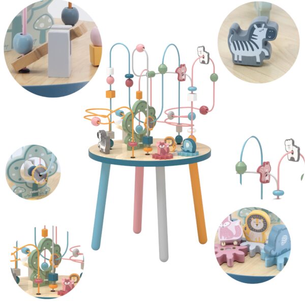 VIGA PolarB Drewniany Stolik Edukacyjny Manipulacyjny Przeplatanka Montessori - 013