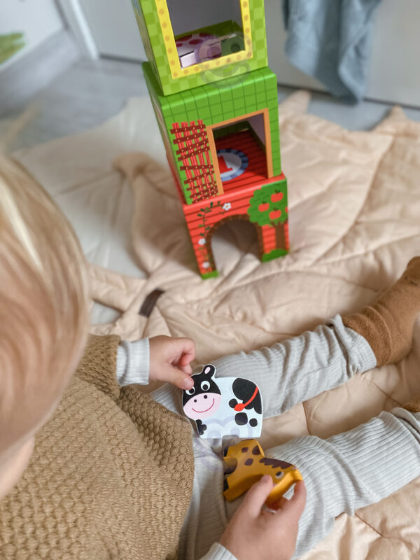 Układanka kostki farma zwierzęta 5 pudełek 12m+ – WOOPIE GREEN - 004