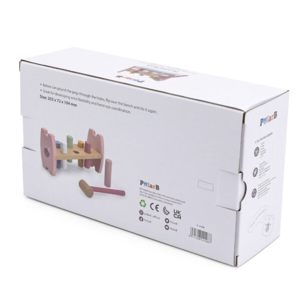 VIGA PolarB Drewniana Przebijanka Wbijanka z Młoteczkiem Lisek Montessori - 005