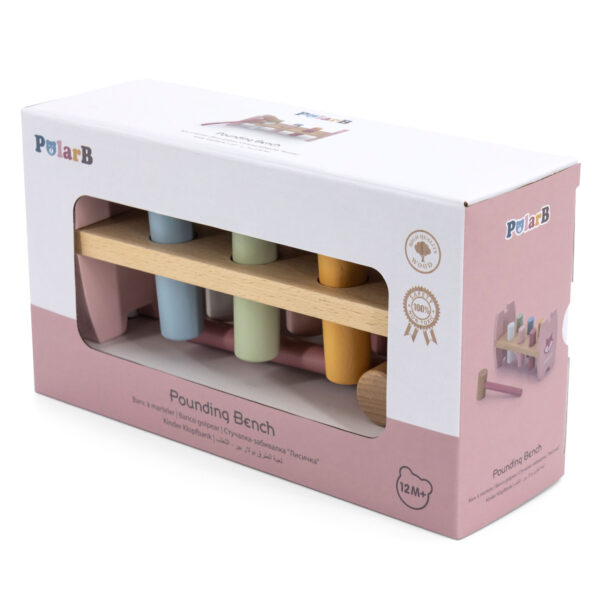 VIGA PolarB Drewniana Przebijanka Wbijanka z Młoteczkiem Lisek Montessori - 006