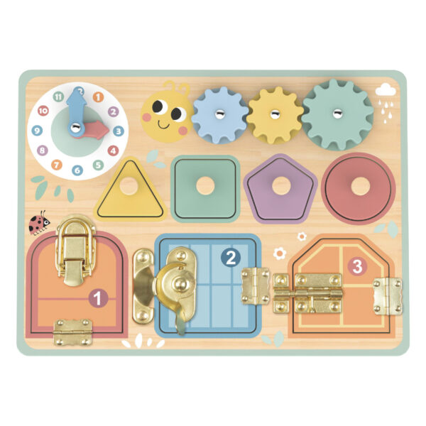 TOOKY TOY Tablica Manipulacyjna Zamki Zębatki Sorter Zegar - 007