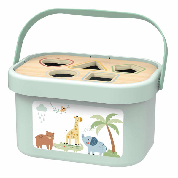 Sorter kształtów box 3w1 słonik piramidka 12m+ FSC – WOOPIE GREEN - 011