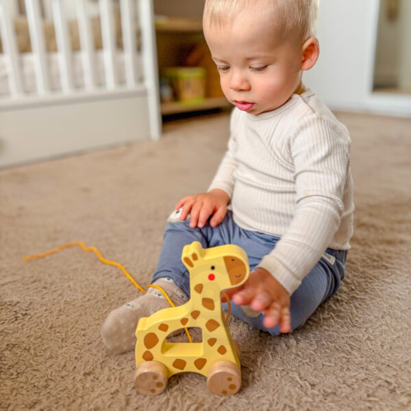 TOOKY TOY Żyrafka do Ciągnięcia Drewniany - 006