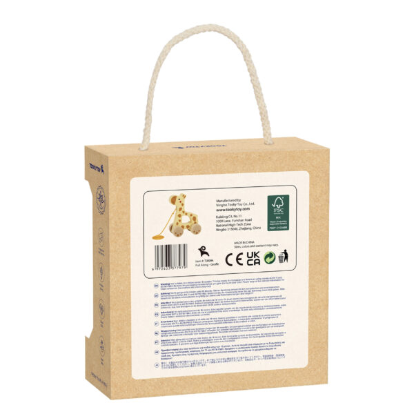 TOOKY TOY Żyrafka do Ciągnięcia Drewniany - 008
