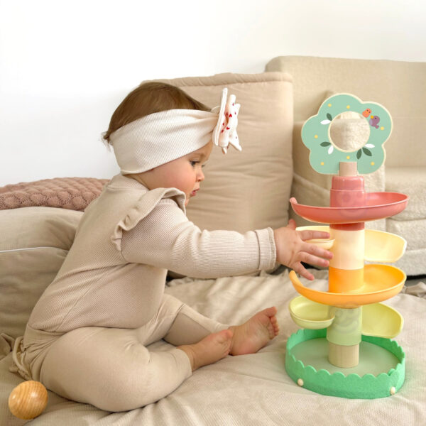 Tor kulkowy sensoryczny Montessori drewno FSC 18m+ - WOOPIE GREEN - 002