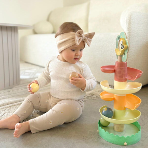 Tor kulkowy sensoryczny Montessori drewno FSC 18m+ - WOOPIE GREEN - 003