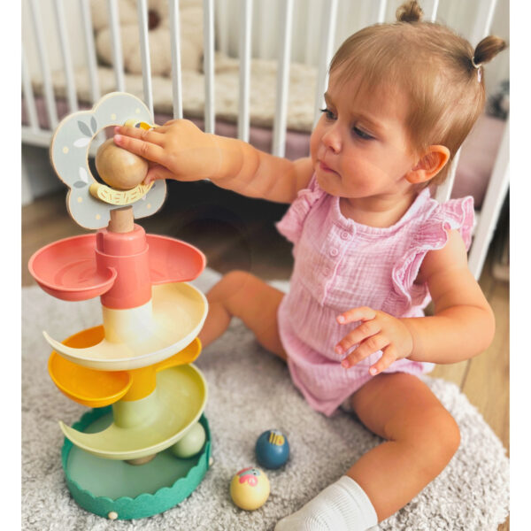 Tor kulkowy sensoryczny Montessori drewno FSC 18m+ - WOOPIE GREEN - 004