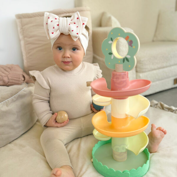 Tor kulkowy sensoryczny Montessori drewno FSC 18m+ - WOOPIE GREEN - 005