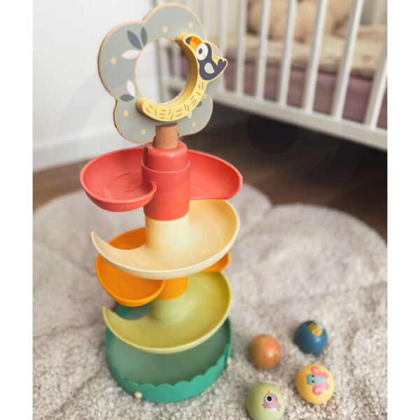 Tor kulkowy sensoryczny Montessori drewno FSC 18m+ - WOOPIE GREEN - 008