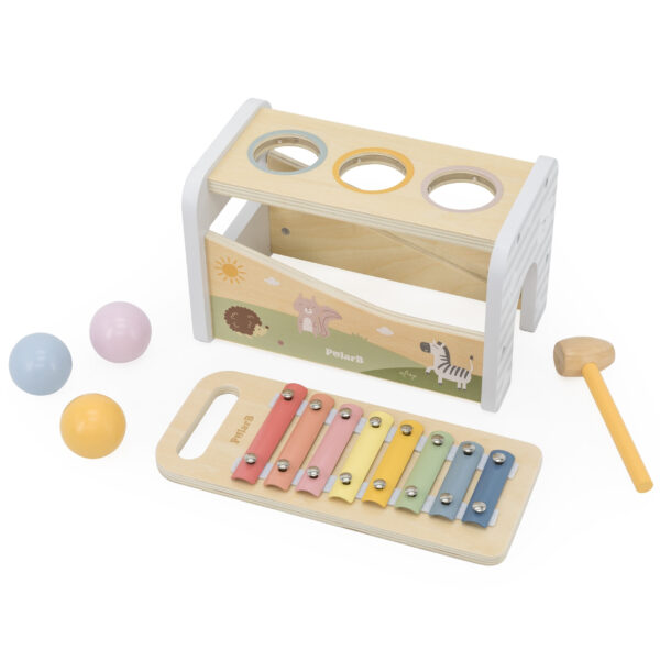 VIGA Drewniany Zestaw Wybijanka + Cymbałki Ksylofon 2w1 - 002