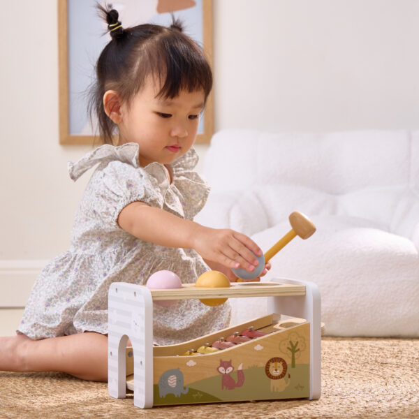 VIGA Drewniany Zestaw Wybijanka + Cymbałki Ksylofon 2w1 - 005