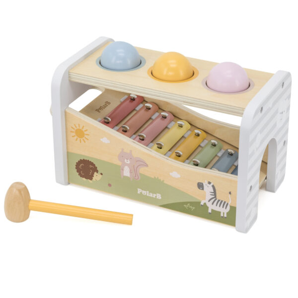 VIGA Drewniany Zestaw Wybijanka + Cymbałki Ksylofon 2w1 - 010