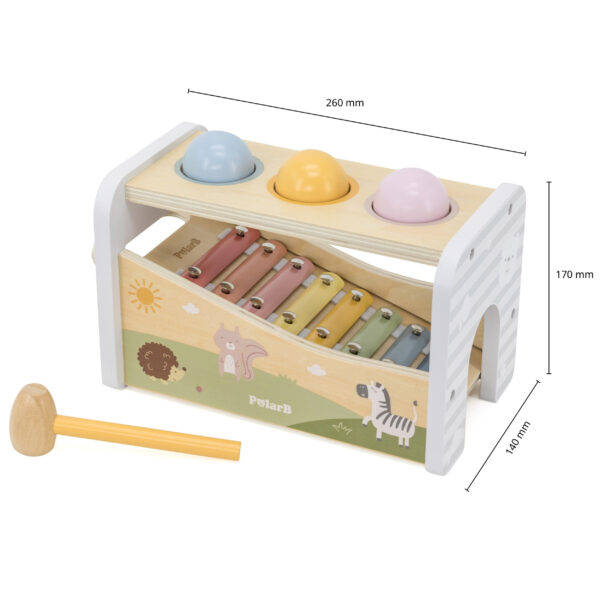 VIGA Drewniany Zestaw Wybijanka + Cymbałki Ksylofon 2w1 - 011