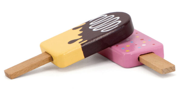 VIGA Zestaw Drewnianych Lodów na Patyku ze Stojakiem  6 szt. - 005