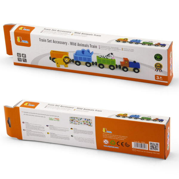 VIGA Zestaw akcesoriów do kolejki - pociąg z dzikimi zwierzętami ZOO - 004
