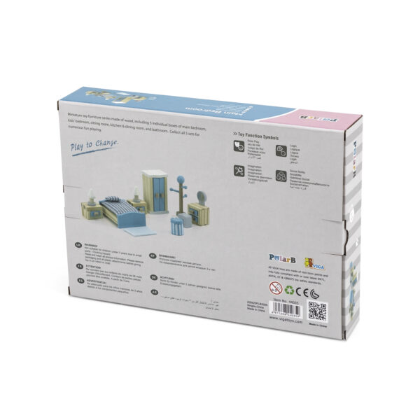 VIGA PolarB Zestaw Mebelków do Domku dla Lalek Sypialnia - 007