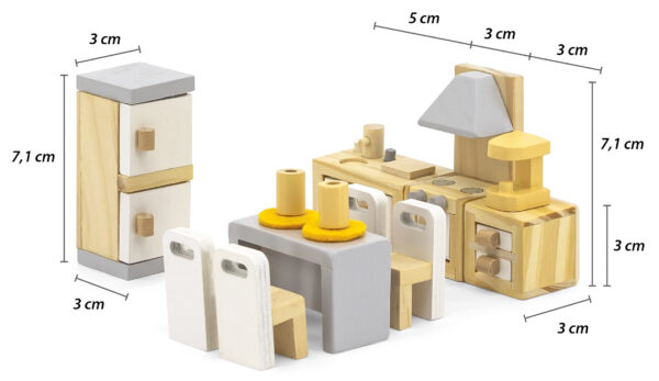 VIGA PolarB Zestaw Mebelków do Domku dla Lalek Kuchnia Jadalnia - 003