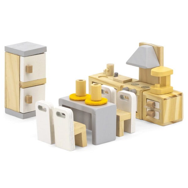 VIGA PolarB Zestaw Mebelków do Domku dla Lalek Kuchnia Jadalnia - 004