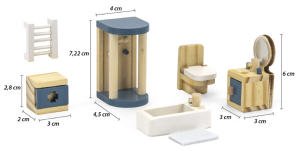 VIGA PolarB Zestaw Mebelków do Domku dla Lalek  Łazienka - 003