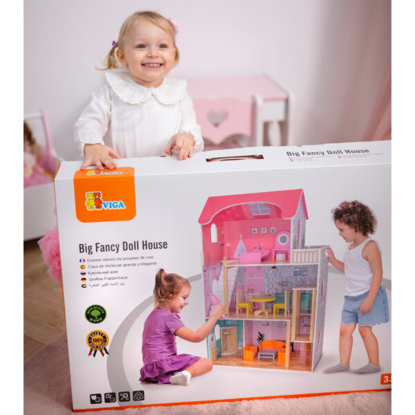 VIGA Duży Drewniany Domek dla Lalek - 005