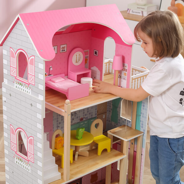 VIGA Duży Drewniany Domek dla Lalek - 007