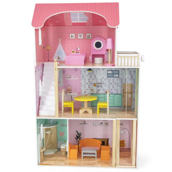 VIGA Duży Drewniany Domek dla Lalek - 012