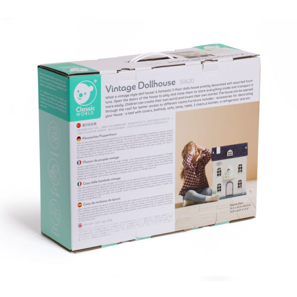 CLASSIC WORLD Drewniany Domek dla Lalek Vintage - 009