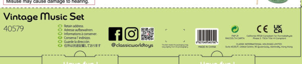 CLASSIC WORLD Drewniany Zestaw Vintage Instrumentów Muzycznych 18ms+ - 015