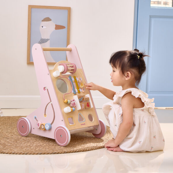 VIGA PolarB Drewniany Pchacz Chodzik Różowy Edukacyjny - 005