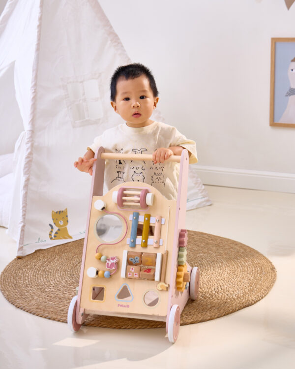 VIGA PolarB Drewniany Pchacz Chodzik Różowy Edukacyjny - 009