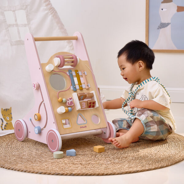 VIGA PolarB Drewniany Pchacz Chodzik Różowy Edukacyjny - 010