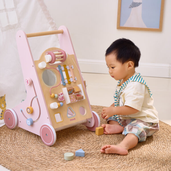 VIGA PolarB Drewniany Pchacz Chodzik Różowy Edukacyjny - 012