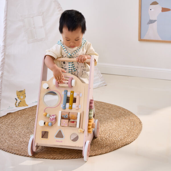 VIGA PolarB Drewniany Pchacz Chodzik Różowy Edukacyjny - 013