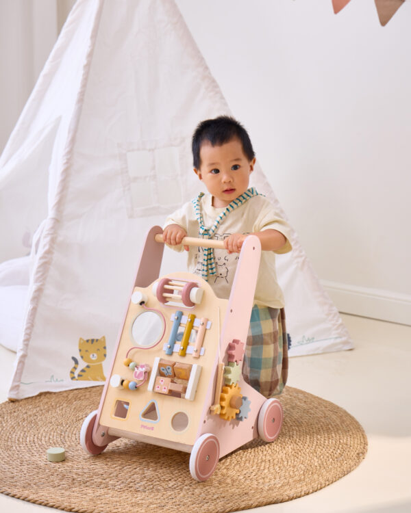 VIGA PolarB Drewniany Pchacz Chodzik Różowy Edukacyjny - 014