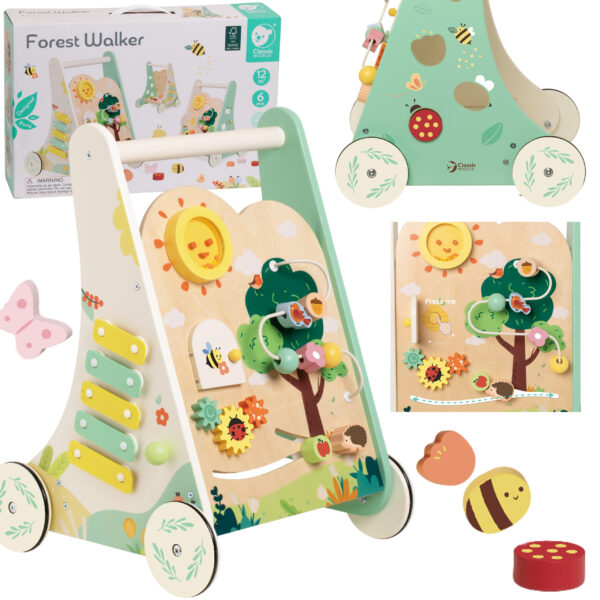 CLASSIC WORLD Drewniany Pchacz Multifunkcyjny 8w1 "Leśny Chodzik" - 001