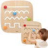 VIGA Drewniana Tablica Manipulacyjna Sensoryczna Labirynt - 001