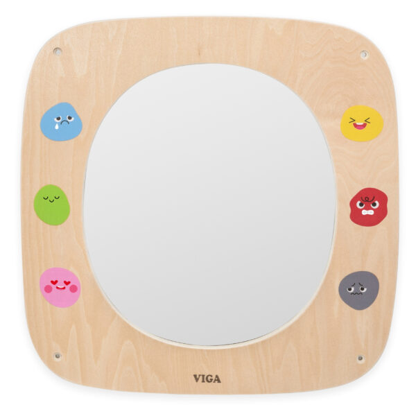 VIGA Drewniana Tablica z Lustrem i Emotkami - 006