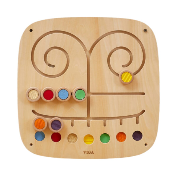 VIGA Drewniana Tablica Manipulacyjna Sensoryczna Labirynt Dotknij i Dopasuj - 008