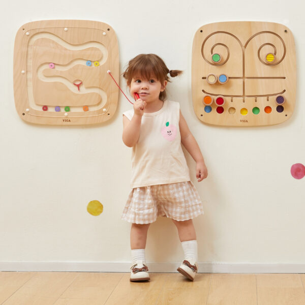 VIGA Drewniana Tablica Manipulacyjna Sensoryczna Przepływ Grawitacyjny - 005